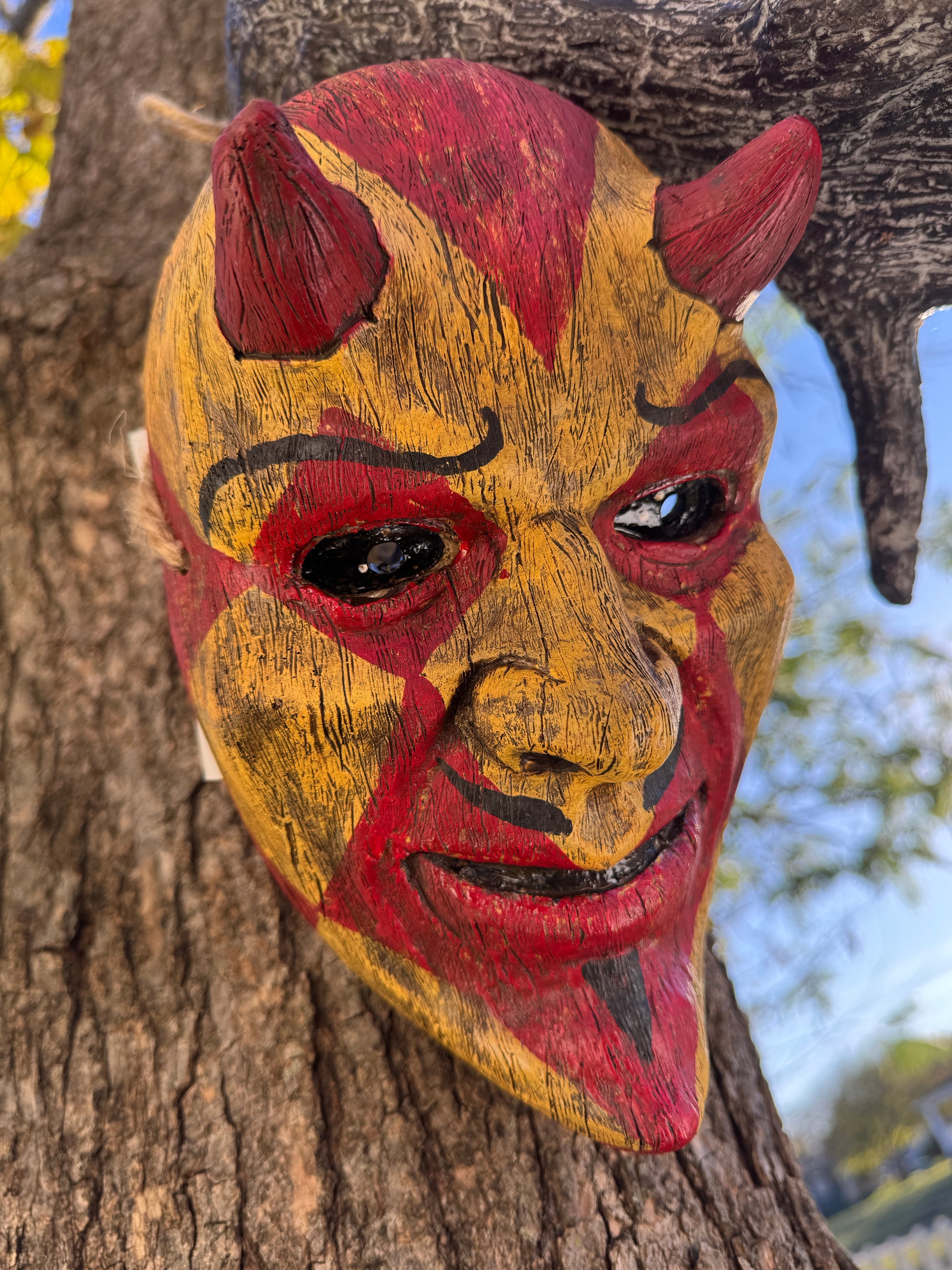 Hand-Painted Folk Devil Mask – One-of-a-Kind Variant