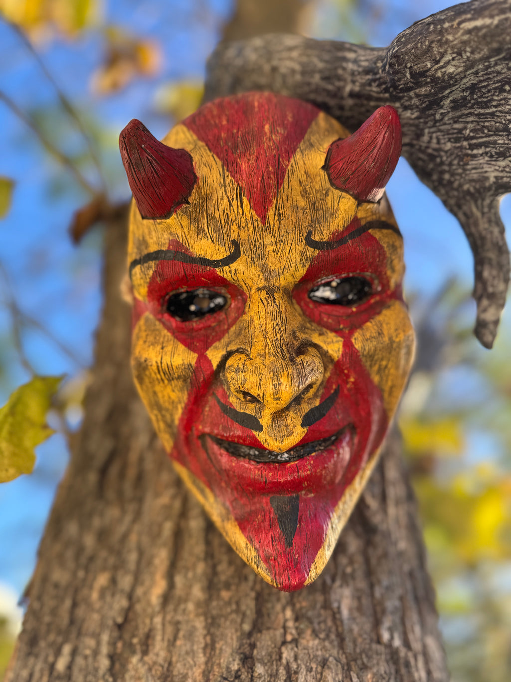 Hand-Painted Folk Devil Mask – One-of-a-Kind Variant