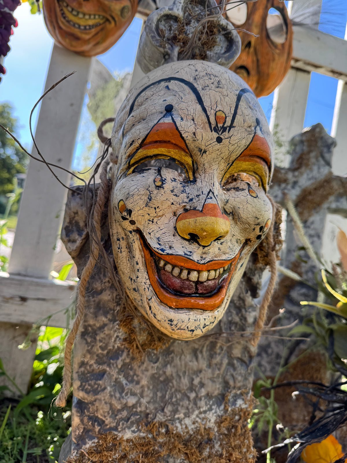 Candy Corn Vintage Inspired Clown Mask