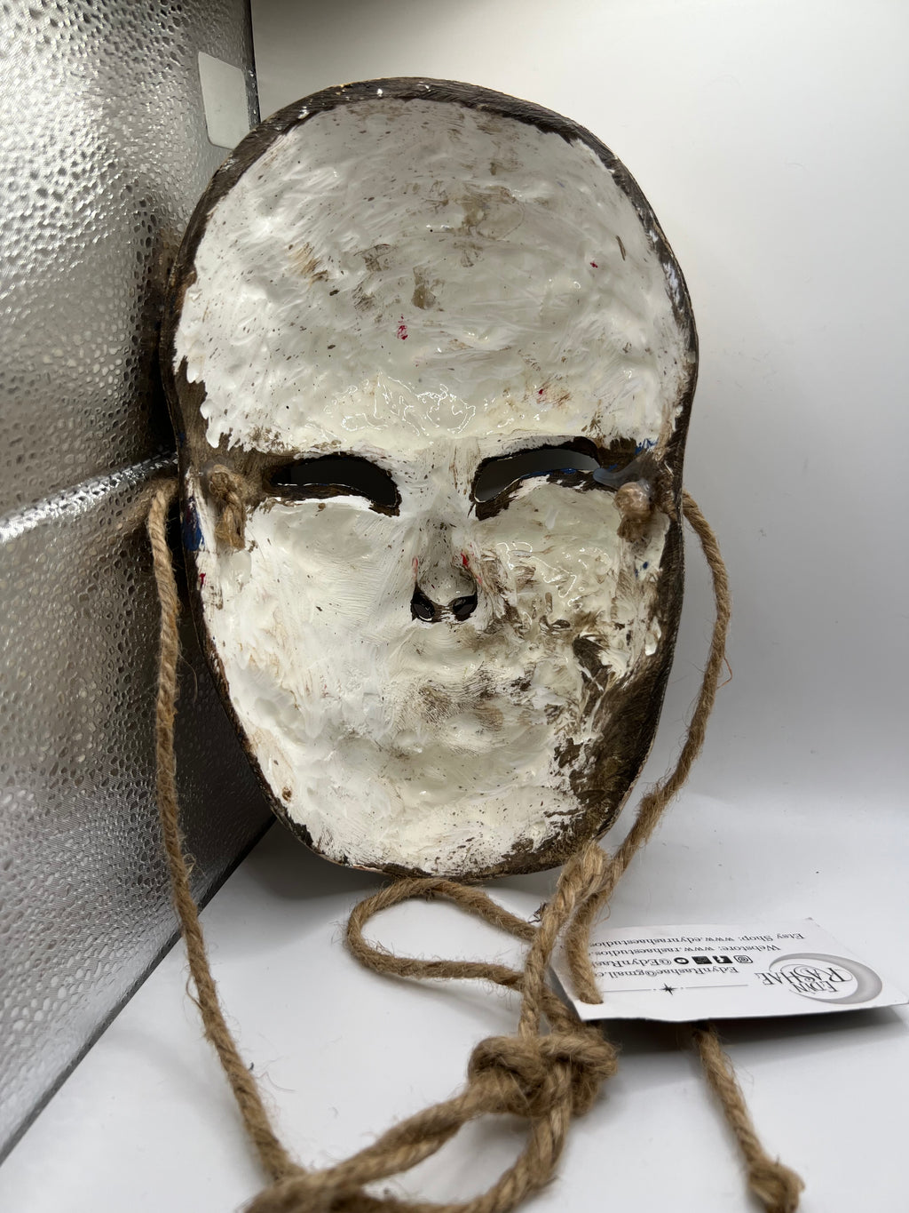 Ready to Ship! Faux Wood Carved Clown Mask