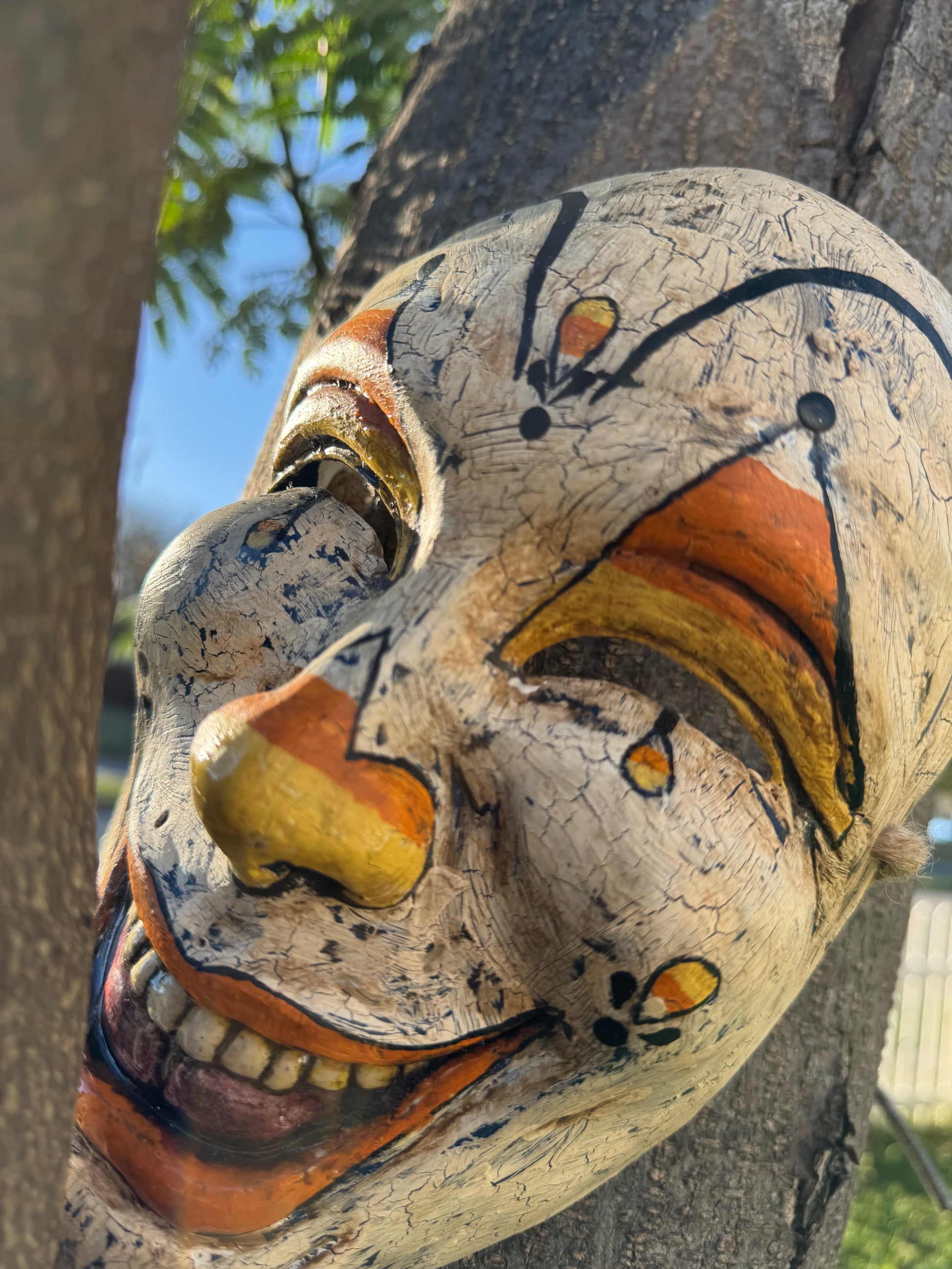 Candy Corn Vintage Inspired Clown Mask