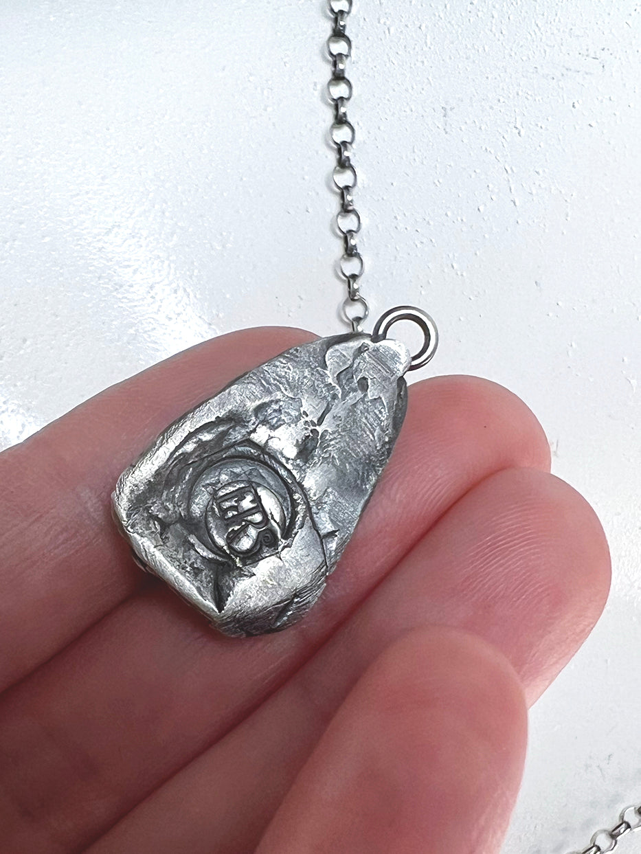 Candy Corn Necklace - Hand Sculpted Fine Silver Pendant on Sterling Silver Chain