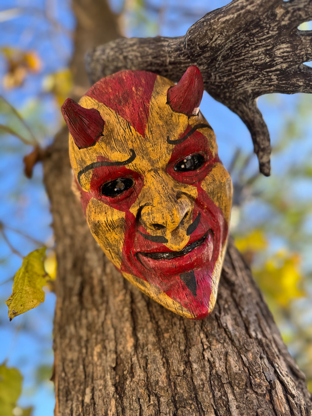 Hand-Painted Folk Devil Mask – One-of-a-Kind Variant