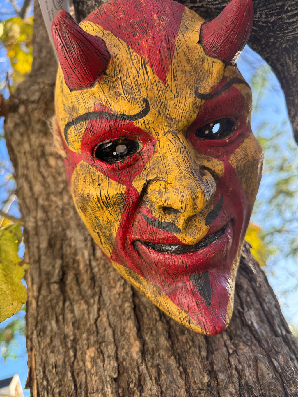 Hand-Painted Folk Devil Mask – One-of-a-Kind Variant