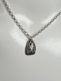 Hand Sculpted Fine Silver Sheet Ghost Pendant on Sterling Silver Necklace - Baby