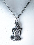 Blow Mold Ghost Necklace - Hand Sculpted Fine Silver Pendant on Sterling Silver Chain