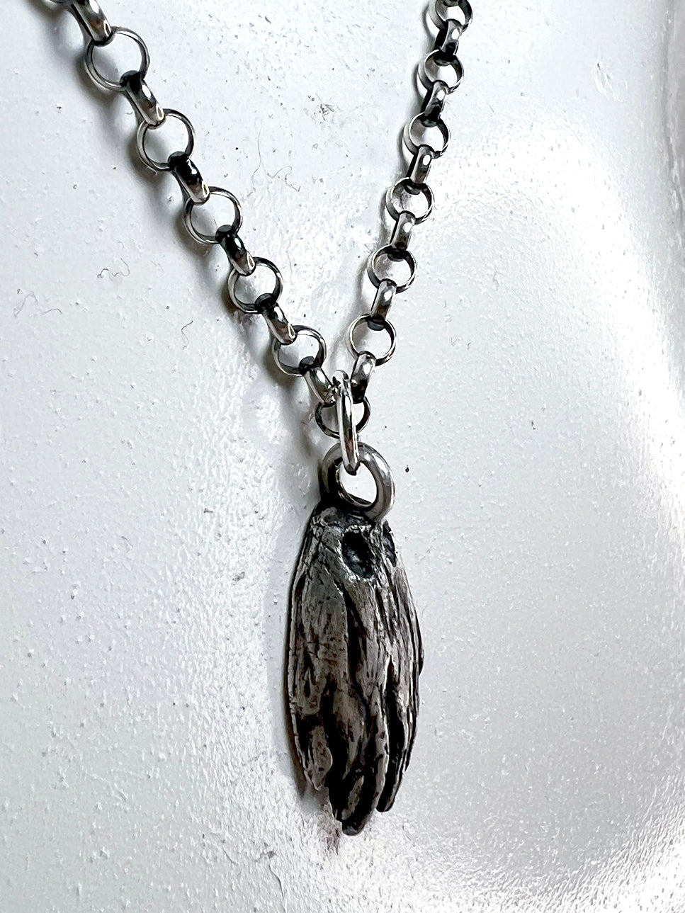 Pre-Order- Sheet Ghost Necklace - Hand Sculpted Fine Silver Pendant on Sterling Silver Chain